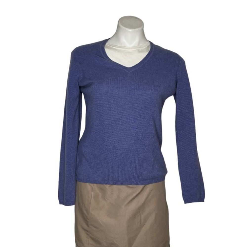 CASHMERE By Charter Club V Neck Sweater Pullover Purple 2 Ply Womens Size Medium